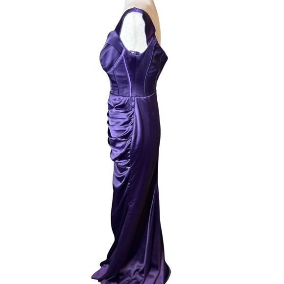 Purple Mermaid Corset Bustier Long Formal Gown Size XS Y2K Whimsygoth HOCO - Picture 5 of 7